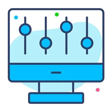 Controller flat line  icon modern illustration イラスト素材