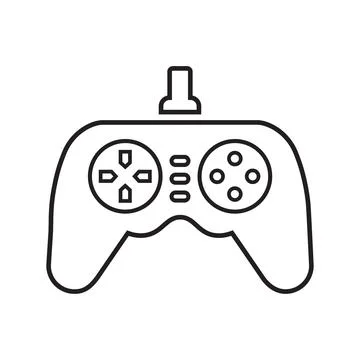 Controller, game outline icon.Line art vector. Stock Illustration
