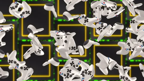 Controller gaming pad loop tile Swirl Background. This is a loopable and Stock Footage 304576590