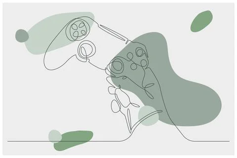 Controller Gripped In Hand Background Vector Illustrazione stock