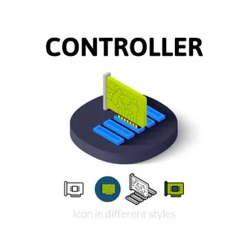 Controller icon in different style 스톡 일러스트