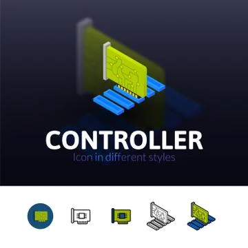 Controller icon in different style Stock Illustration