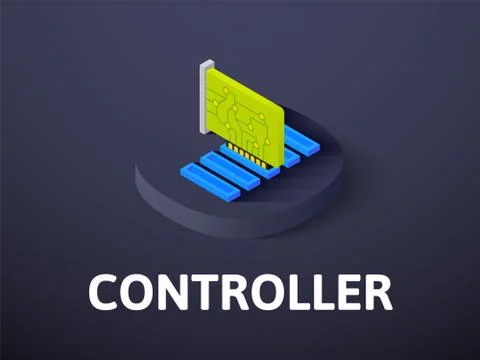 Controller isometric icon, isolated on color background Stock Illustration
