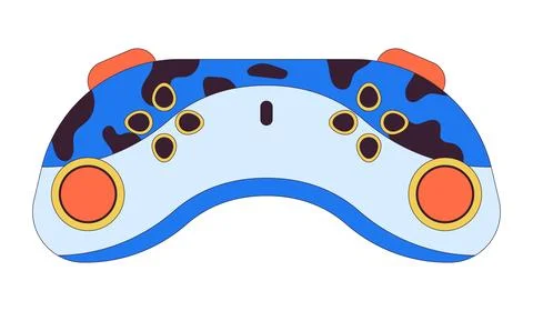 Controller joystick 2D linear cartoon object Stock Illustration