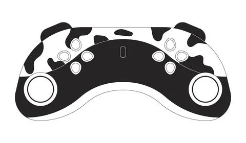 Controller joystick black and white 2D line cartoon object Stock Illustration