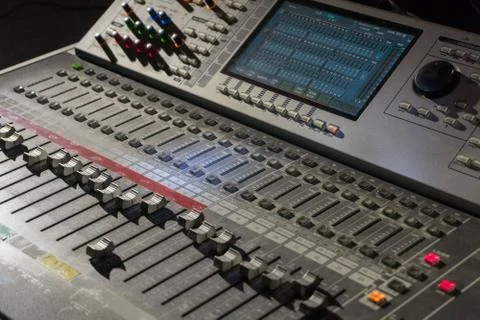 Controller mixing console in the recording Studio. Workplace audio equipment Stock Photos