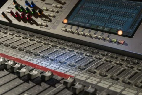 Controller mixing console in the recording Studio. Workplace audio equipment Stock Photos