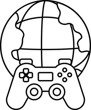 The controller is positioned in the center of the image Stock Illustration