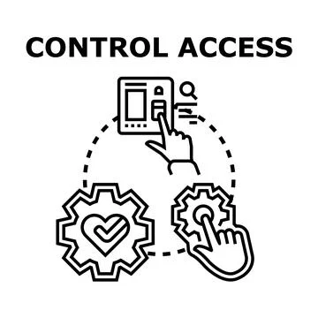 Controlling access, security system, and process management concept Stock Illustration