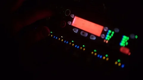 Controlling audio device Stock Footage