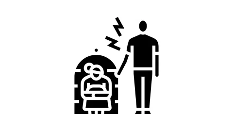 Controlling behavior couple glyph icon animation Stock Footage 326139042