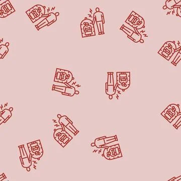 Controlling behavior couple line seamless pattern Stock Illustration
