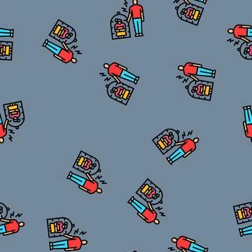 Controlling behavior couple vector seamless pattern Stock Illustration