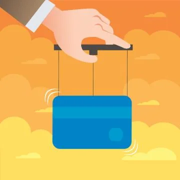 Controlling Credit Card With Strings Stock Illustration