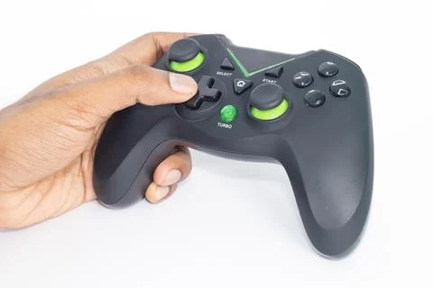 Controlling the gaming controller using hand Stock Photos