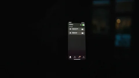 Controlling home lights wirelessly using smartphone / Smart Home Features 스톡 동영상 103184988