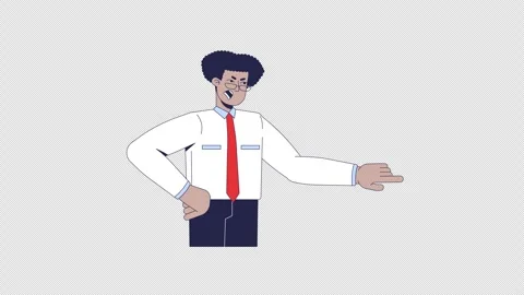 Controlling manager scolding with assertive gesture 2D character animation 스톡 동영상 325179403