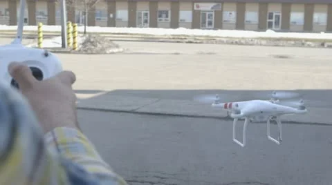 Controlling a RC Drone at Mid flight Stockbeeldmateriaal 22218491