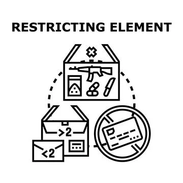 Controlling restricted items, illegal goods, and financial transactions Stock Illustration
