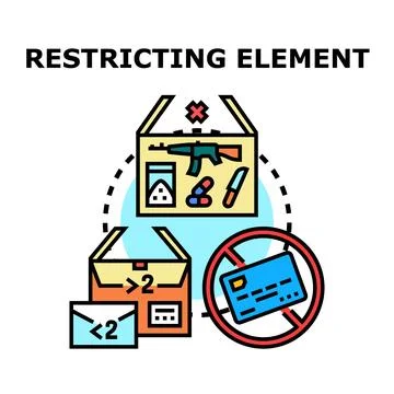 Controlling restricted items, illegal goods, and financial transactions Stock Illustration