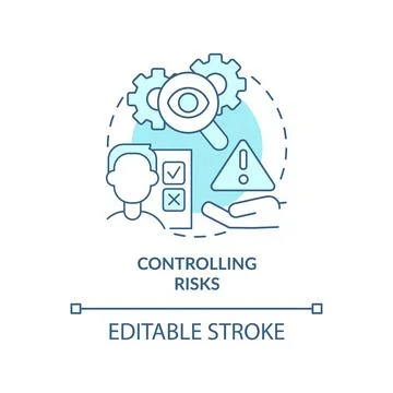 Controlling risks turquoise concept icon イラスト素材