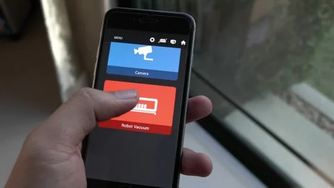 Controlling Smart Devices with a Mobile App Stock Footage 314455316