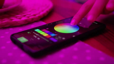 Controlling The Smart Home With Phone Stock Footage 240394010
