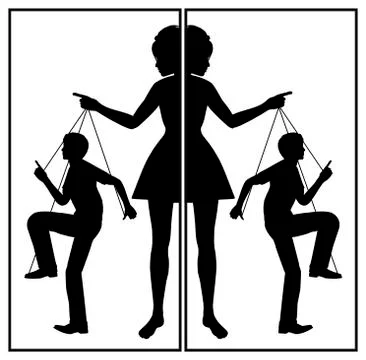 Controlling Wife Stock Illustration