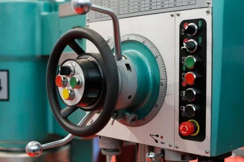 Controls of a drilling and milling machine Stock Photos
