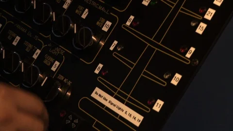 Controls gauges and dials on ship or boat navigation bridge 2 Stock Footage 123728036