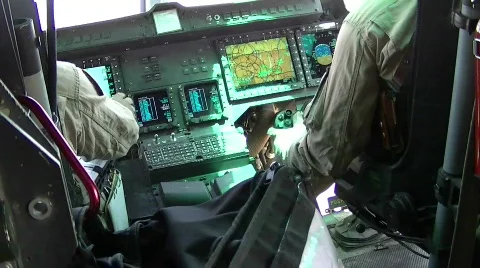 Controls of a helicopter (HD) k Stock Footage 704500