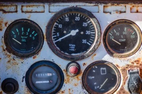 Controls old vehicle Stock Photos