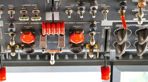Controls panel in cockpit. Stock Footage 54564728
