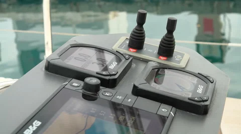 Controls on a sailing boat Stock Footage 60391545