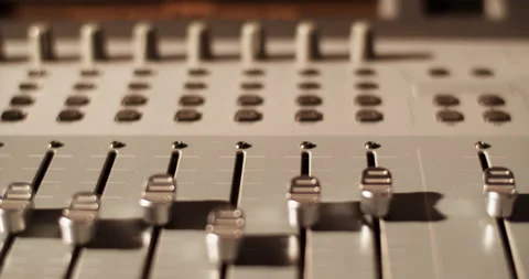 Controls of soundboard in studio Stock Footage 201848747