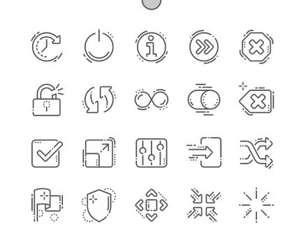 Controls Well-crafted Pixel Perfect Vector Thin Line Icons 30 2x Grid for Web Illustrazione stock