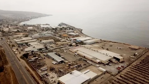 Controversial (polluting) fish processing plant in El Sauzal Ensenada Mexico Stock-Footage 118692951