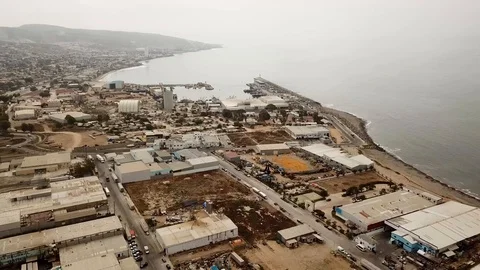 Controversial (polluting) fish processing plant in El Sauzal Ensenada Mexico Stock-Footage 118692979
