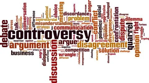 Controversy word cloud Stock Illustration