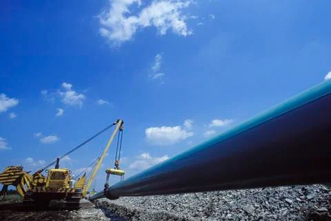 Contructing Natural Gas Pipeline Stock Photos