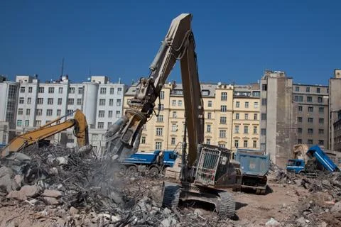 Contruction dismantling machine Stock Photos