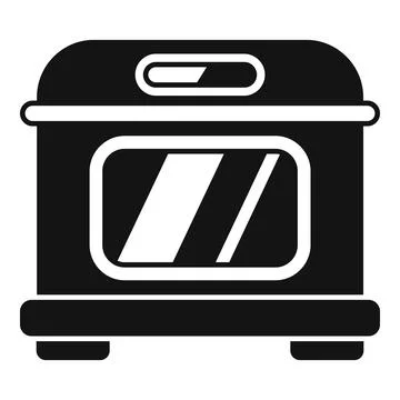 Convection oven with heating elements showing icon Stock Illustration