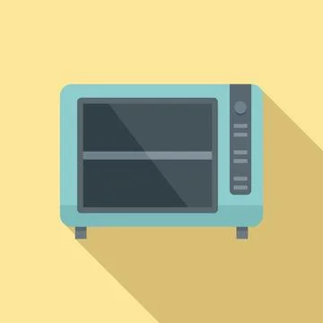Convection oven timer icon flat . Cook stove Stock Illustration