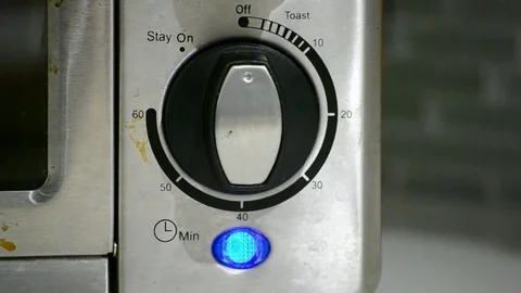 Convection Toaster Oven Countdown with audible ding Stock Footage