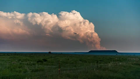 Convective Thunderstorm Developing Over Colorado Plains Timelapse Stock Footage 325829737