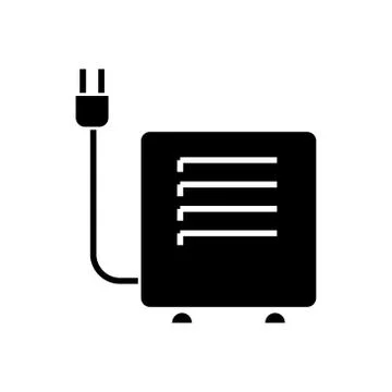Convector heater icon, vector illustration, black sign on isolated background Stock Illustration