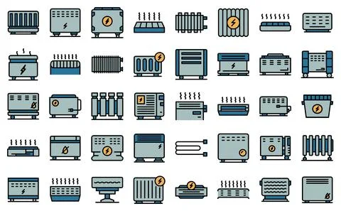Convector icons set vector flat Illustrazione stock