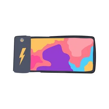 Convenience charging mouse pad wireless cartoon vector illustration Stock Illustration