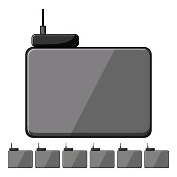 Convenience charging mouse pad wireless cartoon vector graphic 스톡 일러스트