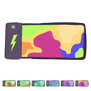 Convenience charging mouse pad wireless vector cartoon graphic Stock Illustration